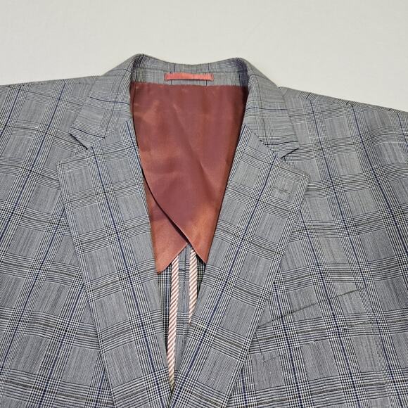 Charles Tyrwhitt Windowpane Unstructured Blazer Mens 46R Linen Sport Coat Plaid - Picture 16 of 16